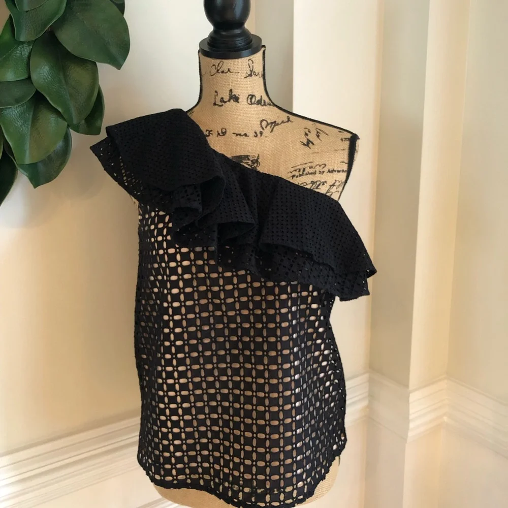 J. Crew Eyelet One Shoulder Top  NWT